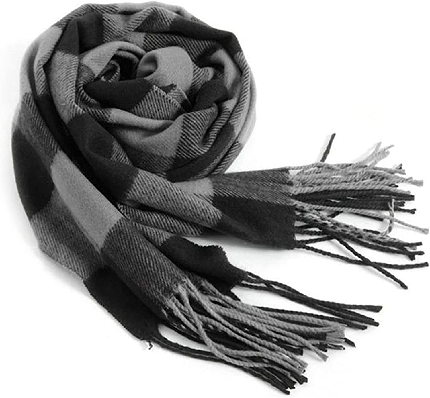 Men'S Scarves Classic Arrival Winter Plaid Scarf Tassel Edge Soft Warm Scarf