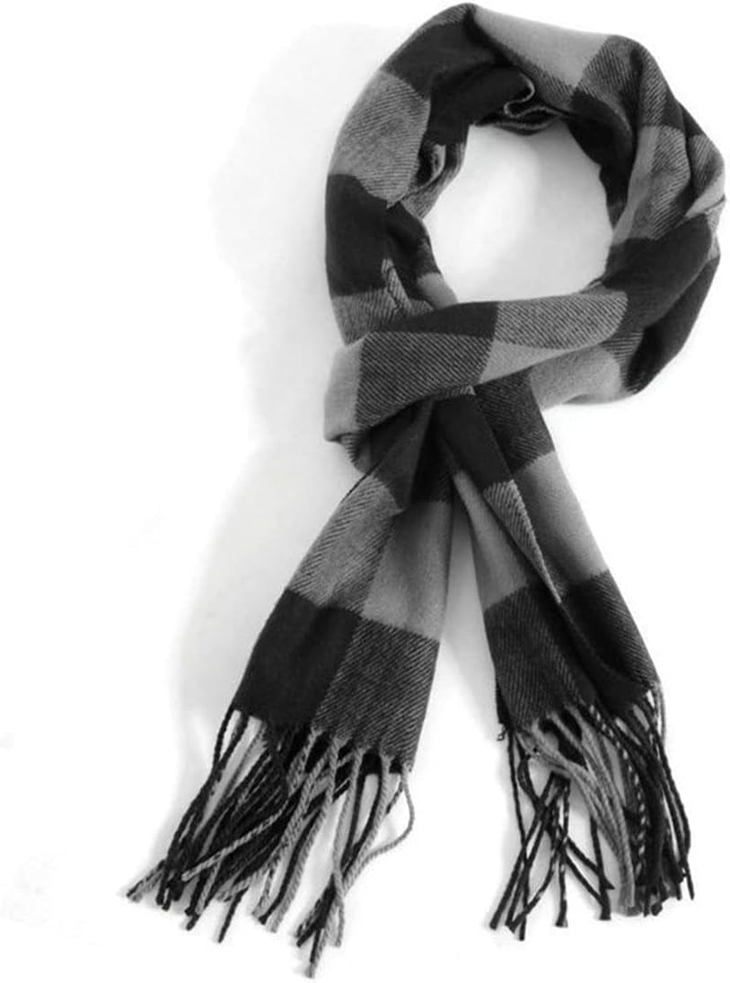 Men'S Scarves Classic Arrival Winter Plaid Scarf Tassel Edge Soft Warm Scarf