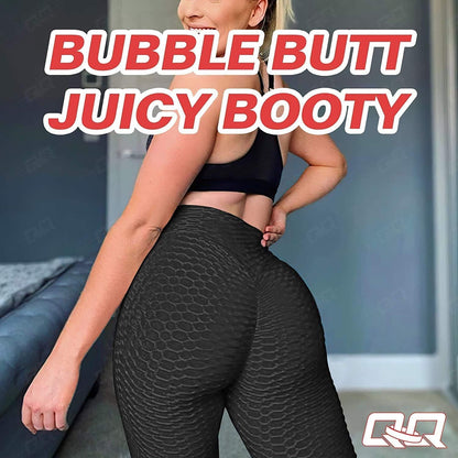 Women'S High Waist Yoga Pants Tummy Control Slimming Textured Booty Leggings Running Workout Ruched Butt Lift Pants