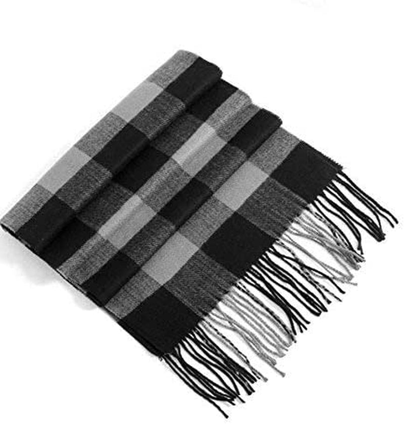 Men'S Scarves Classic Arrival Winter Plaid Scarf Tassel Edge Soft Warm Scarf