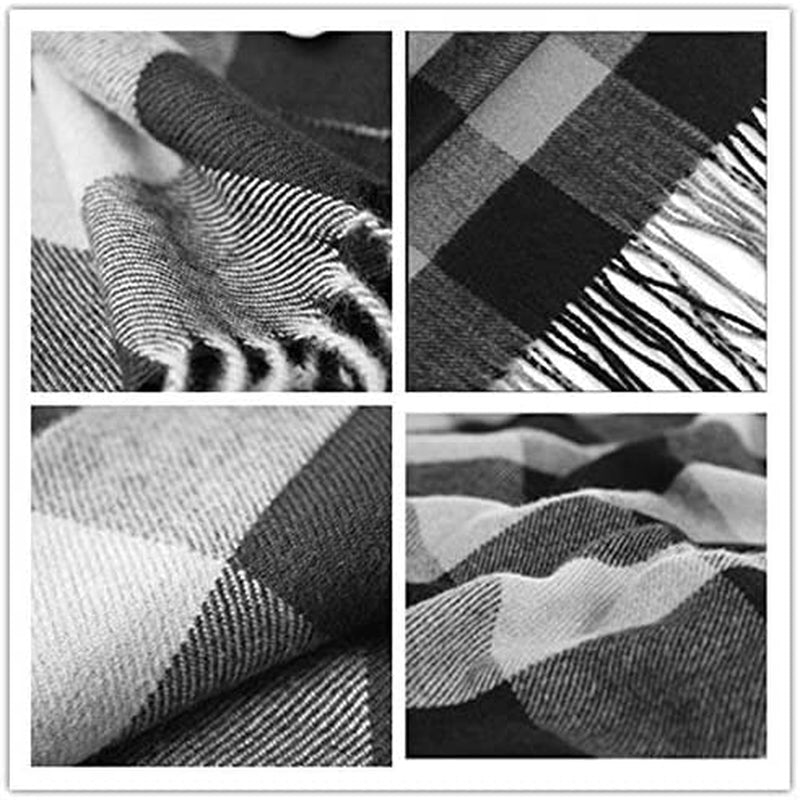 Men'S Scarves Classic Arrival Winter Plaid Scarf Tassel Edge Soft Warm Scarf