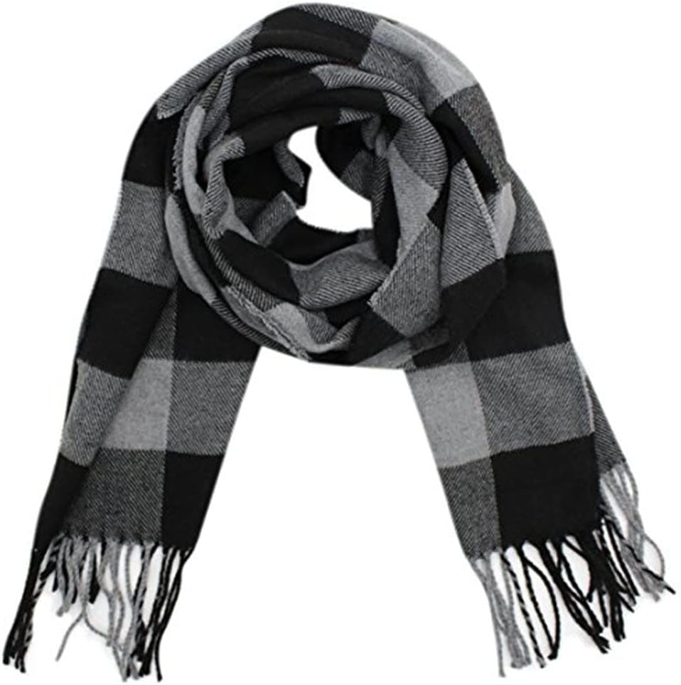 Men'S Scarves Classic Arrival Winter Plaid Scarf Tassel Edge Soft Warm Scarf